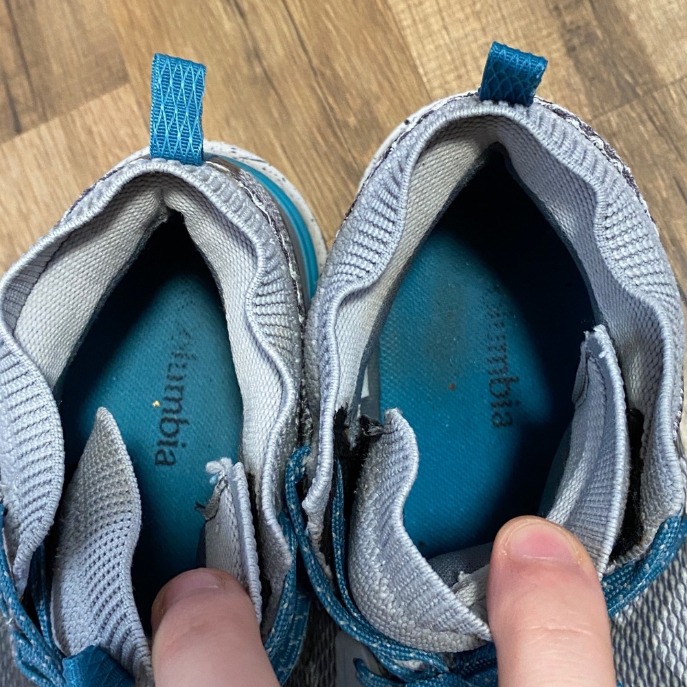 Columbia OutDry Womens Grey Blue Waterproof Hiking Shoes Size 6.5 - Picture 4 of 8